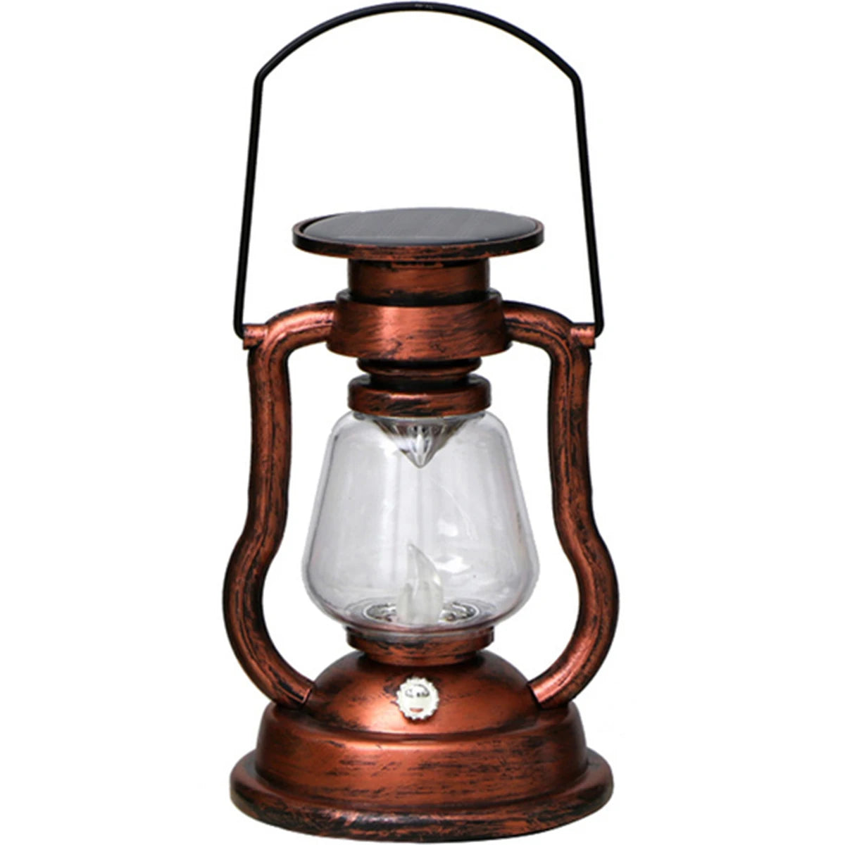 Vintage Lantern LED Decorative Solar Light Flickering Flame Hanging Lantern Retro Rustic Kerosene LED Oil Lamp Halloween Decor