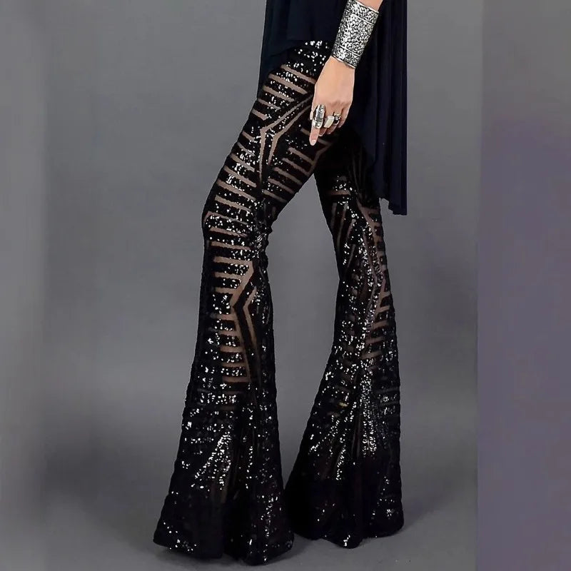 European Summer Wide Leg Flared Pants, Elegant Slim Fit Bootcut Trousers, Versatile Long Pants for Women