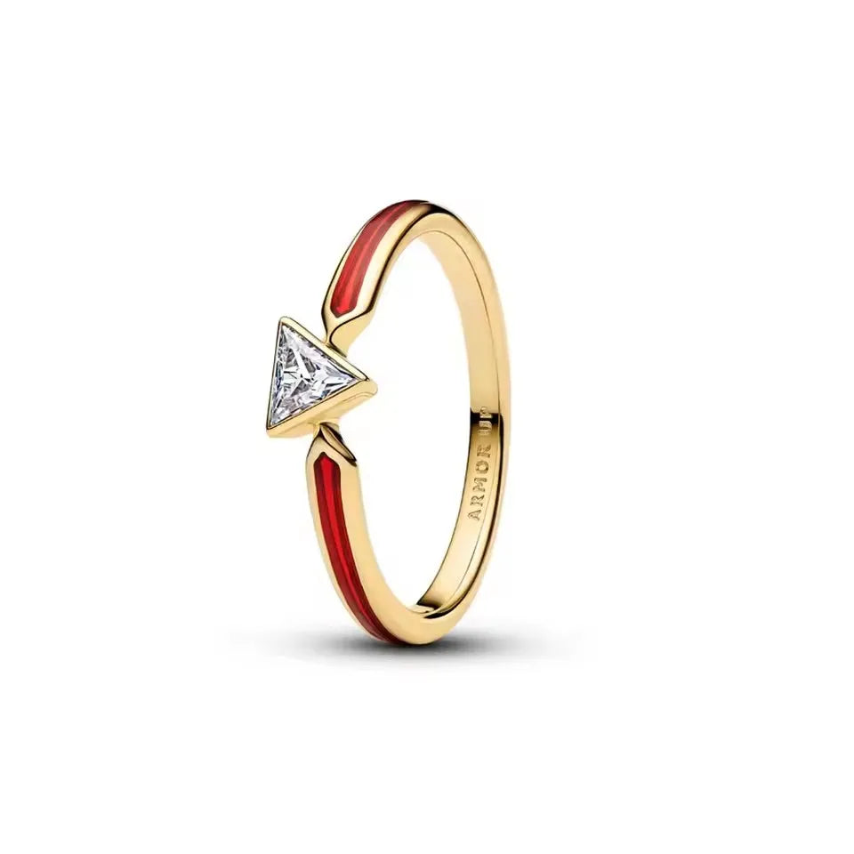 18K Gold Plated Original 925 Sterling Silver Ring Bow Heart Lotus Rings For Women Valentine's Birthday Gift DIY Jewelry 2025 New