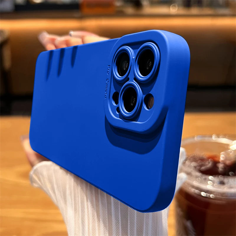 Matte Silicone Soft Phone Case For iPhone16 13 14 15 12 11 Pro Max  XR X XS 8 7 Plus Camera Lens Portector Back Cover