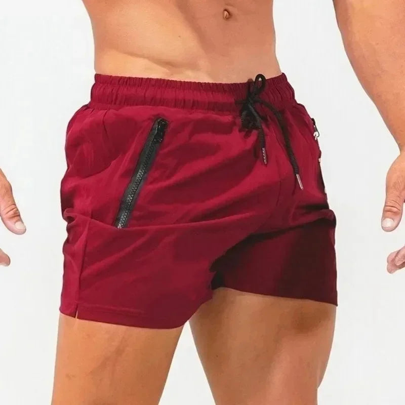 2026 Summer Fitness Training Jogging Short Pants Male Beach pants men zipper pocket Sports Shorts Men Gym Workout Running Shorts