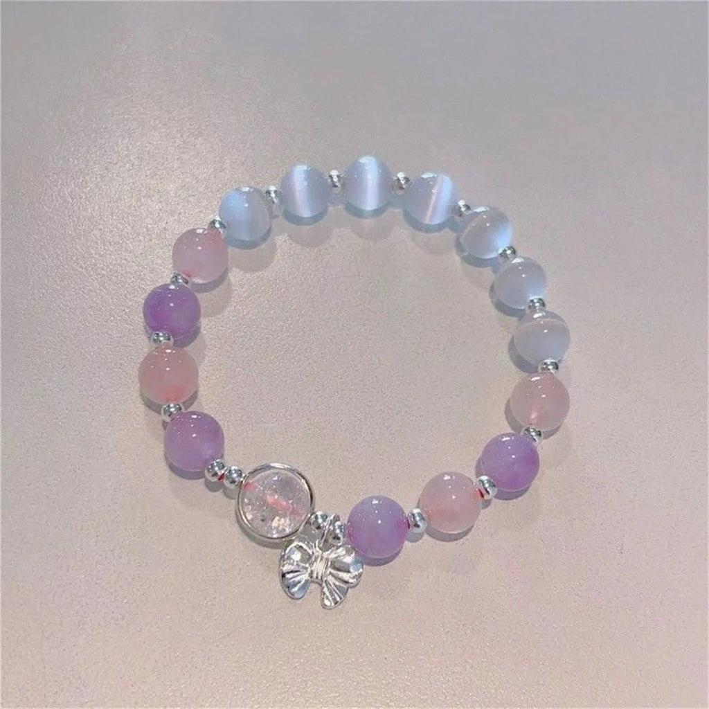 2024 New Trendy Red Beaded Chain Bracelet for Women Simple Hollow Butterfly Pendant Bracelets Jewelry Gifts Accessories