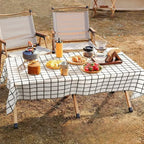 2PCS Disposable Black Checkered Tablecloth Plastic Tablecloth Birthday Party Outdoor Picnics Daily Household Use Table Cover