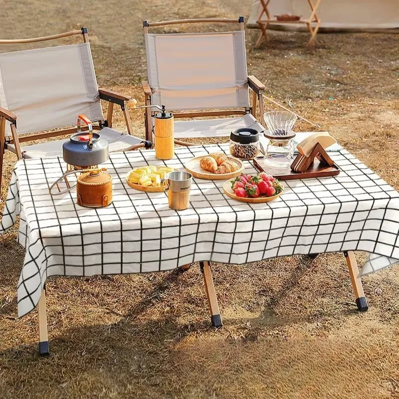 2PCS Disposable Black Checkered Tablecloth Plastic Tablecloth Birthday Party Outdoor Picnics Daily Household Use Table Cover