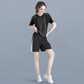 Women's Summer 2-Piece Sports Set - Quick-Dry Running T-Shirt & Plus Size Shorts for Gym, Badminton & Fitness (New Arrival)