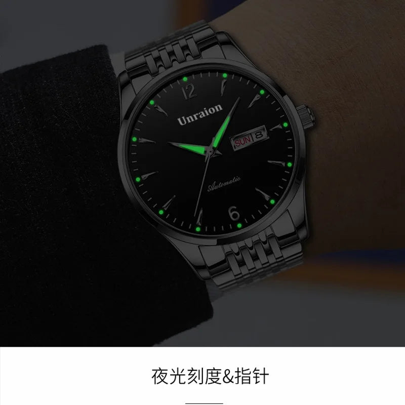 Watch Men's Dual Calendar Waterproof Luminous Precision Steel Strip Simple Watches for Men Quartz Waterproof Watches