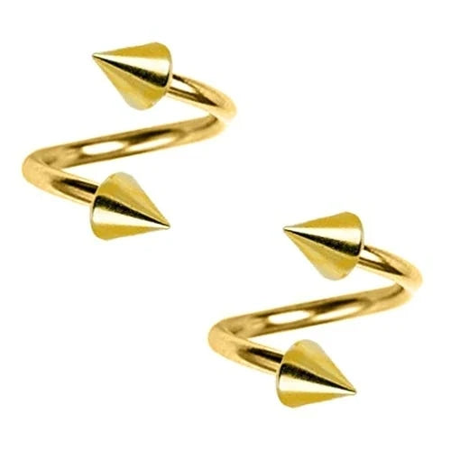 1Pair  Surgical Steel Spiral Twisted Lip Ring Nose Rings 16 Gauge Ear Cartilage Helix Piercing Body Accessories Jewelry