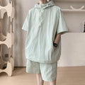 Men's Summer 2-Piece Outfit Breathable T-Shirt And Quick-Dry Shorts Set Casual Streetwear Trendy Gym And Beach Wear M-8XL 7XL