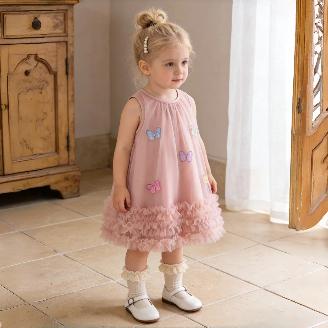 Baby Girl Dress Summer Tulle Bow Princess Girl Dress Adorable Birthday Party Baby Dress
