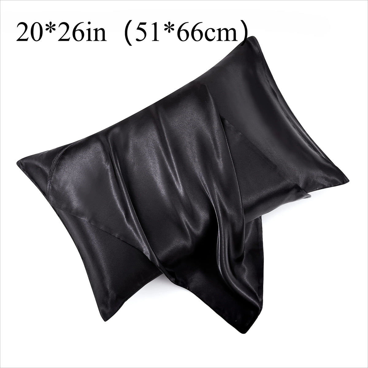 1 Pair Satin Pillowcase - Anti-Allergy Breathable Bedding Polyester Satin with Envelope Closure Machine Washable & Skin-Friendly
