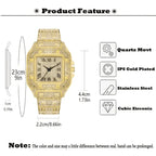 Classic Luxury Business Men's Steel Strap Square Roman Scale Rhinestone Quartz Watch Lesiure Male Wristwatch Relogio Masculino