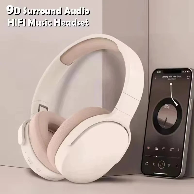 Wireless Bluetooth 5.3 Headphones over Ear Hifi Stereo Headsets True Sports with Earphones Tf/Aux Music Player with Mic