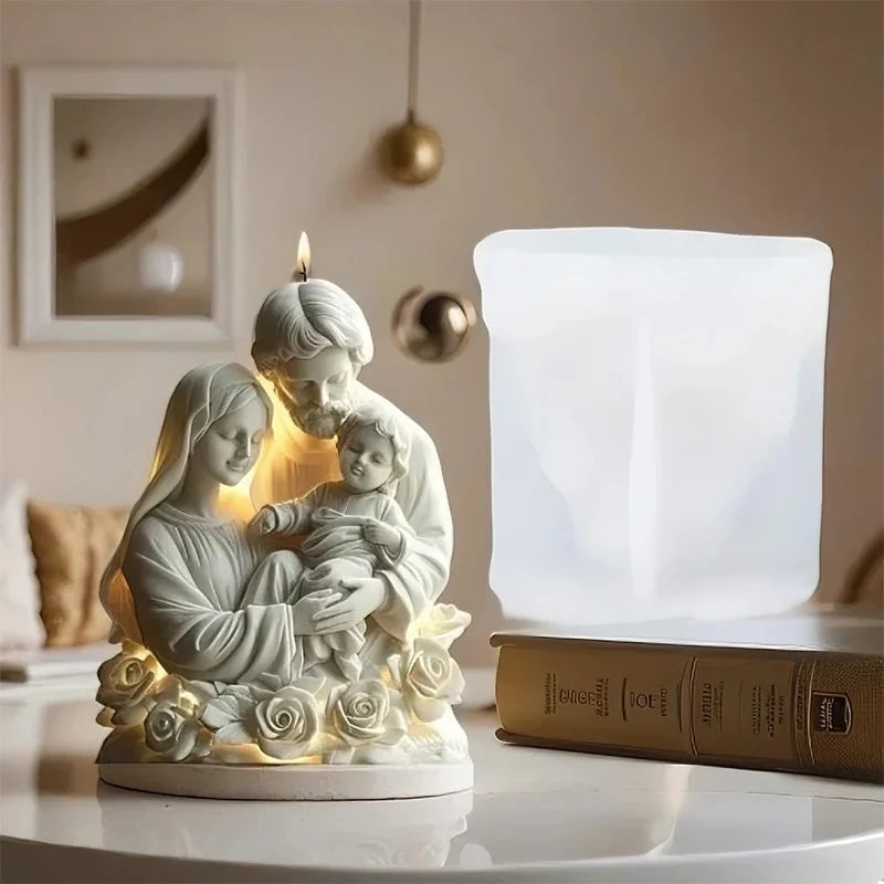 Silicone Mold for Christmas Decoration, DIY, Gum Candles, Gum Paste