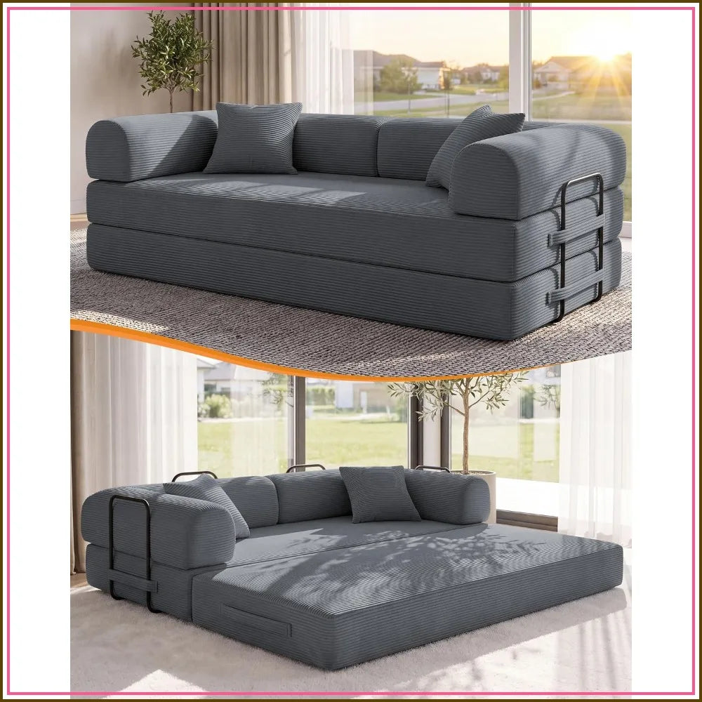 79" Boneless Convertible Futon Sleeper Sofa Bed for Living Room