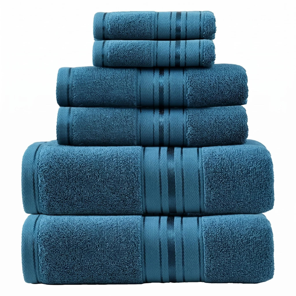 Luxury 6 Piece Towel Set, 2 Bath Towels 2 Hand Towel 2 Washcloths, 600 GSM 100% Cotton Turkish Towels for Bathroom, White Towel Sets