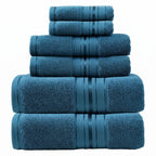 Luxury 6 Piece Towel Set, 2 Bath Towels 2 Hand Towel 2 Washcloths, 600 GSM 100% Cotton Turkish Towels for Bathroom, White Towel Sets