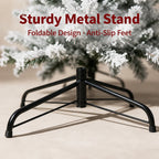 6Ft 1.8M Artificial Christmas Tree Unlit Full PVC Fir with 608 Branch Tips Hinged Easy Assembly Foldable Metal Stand for Indoor Outdoor Living Room Family Home Office Garden Yard Party Holiday Xmas Decorations