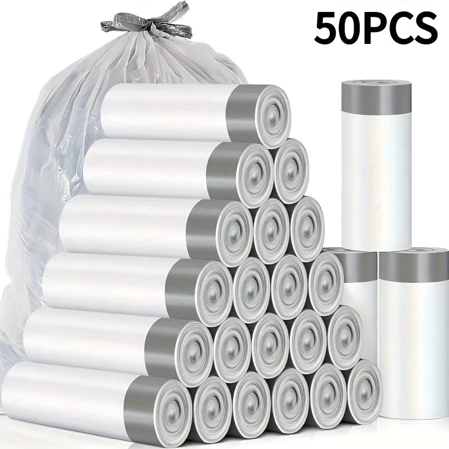 50-pack 4 gallon scented kitchen garbage bags – extra thick and leak-proof – fresh lemon scent – extra thick drawstring gar