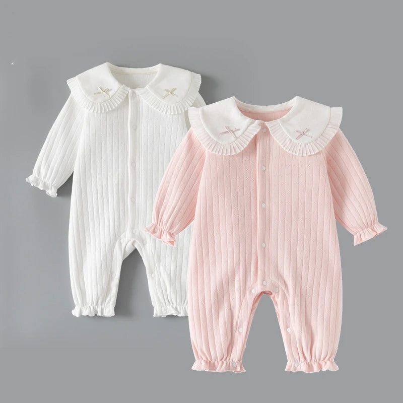 Sweet Newborn Baby Girl Rompers Cotton Toddler Girls Onesie Princess Jumpsuits Clothes