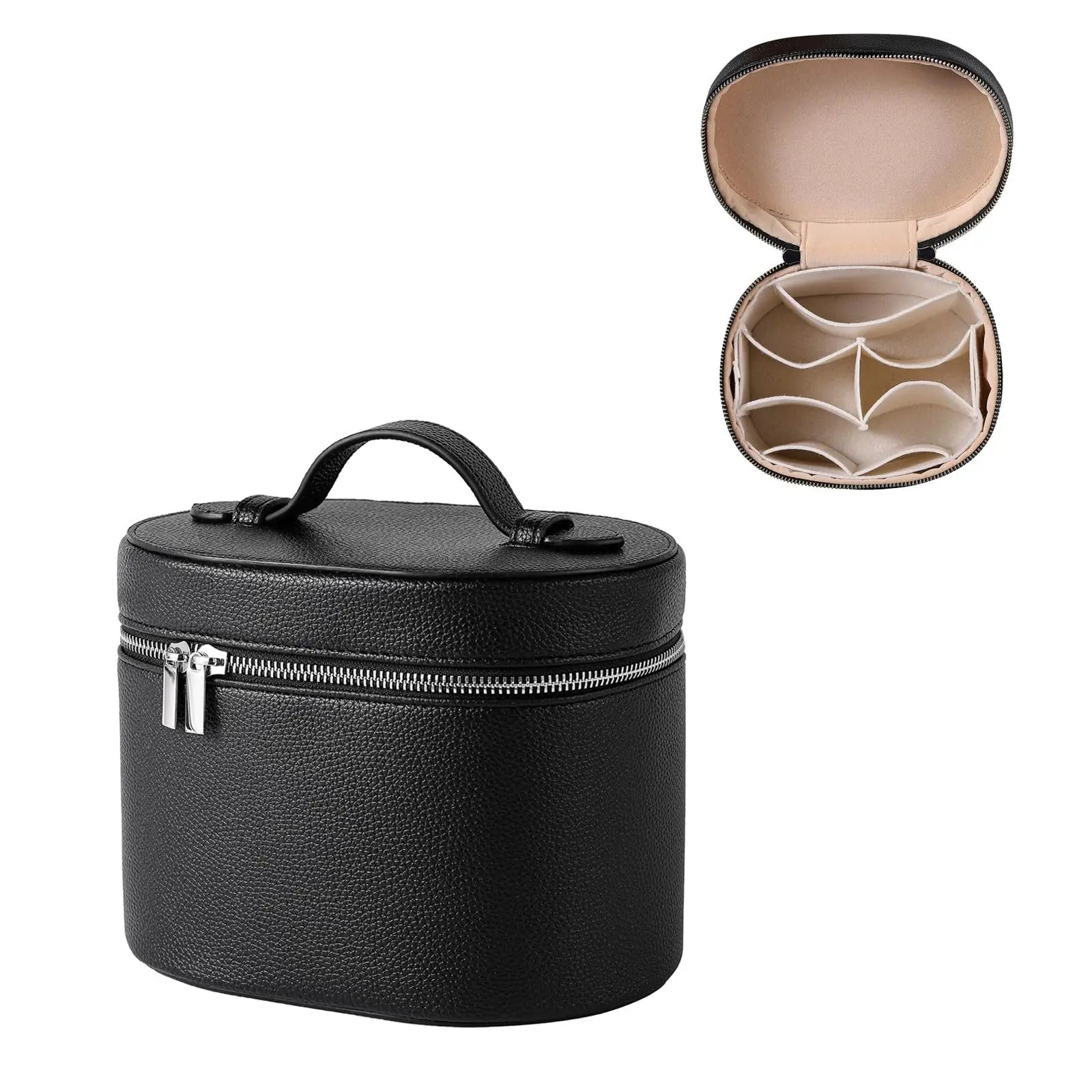 Large Capacity PU Leather Makeup Bag Portable Makeup Box For Women Girls Travel Toiletry Cosmetic Organizer