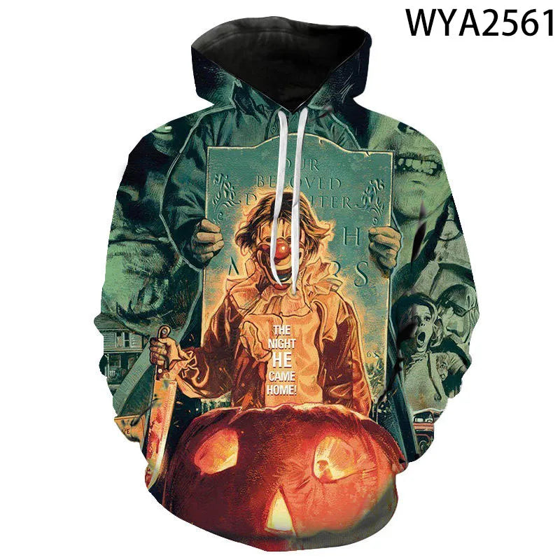 2026 Autumn Halloween Horror Michael Myers 3D Print Men Women Children Hoodies Harajuku Streetwear Hooded Sweatshirts Pullover
