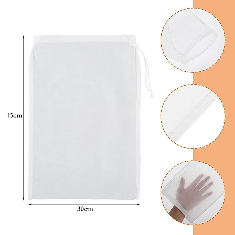 200 Mesh Kitchen Strainer Mesh Filter Sieve Food Strainer Nylon Mesh Filter Spoon Soy Milk Juice Yogurt Strainer Kitchen Gadgets
