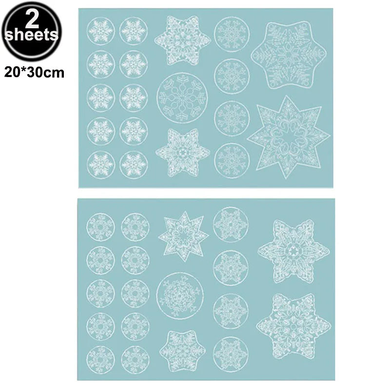 Christmas Window Cling Stickers Santa Claus Reindeer Snowflake Gift Box Window Decals for Xmas Home Shop Glass Door Window Decor