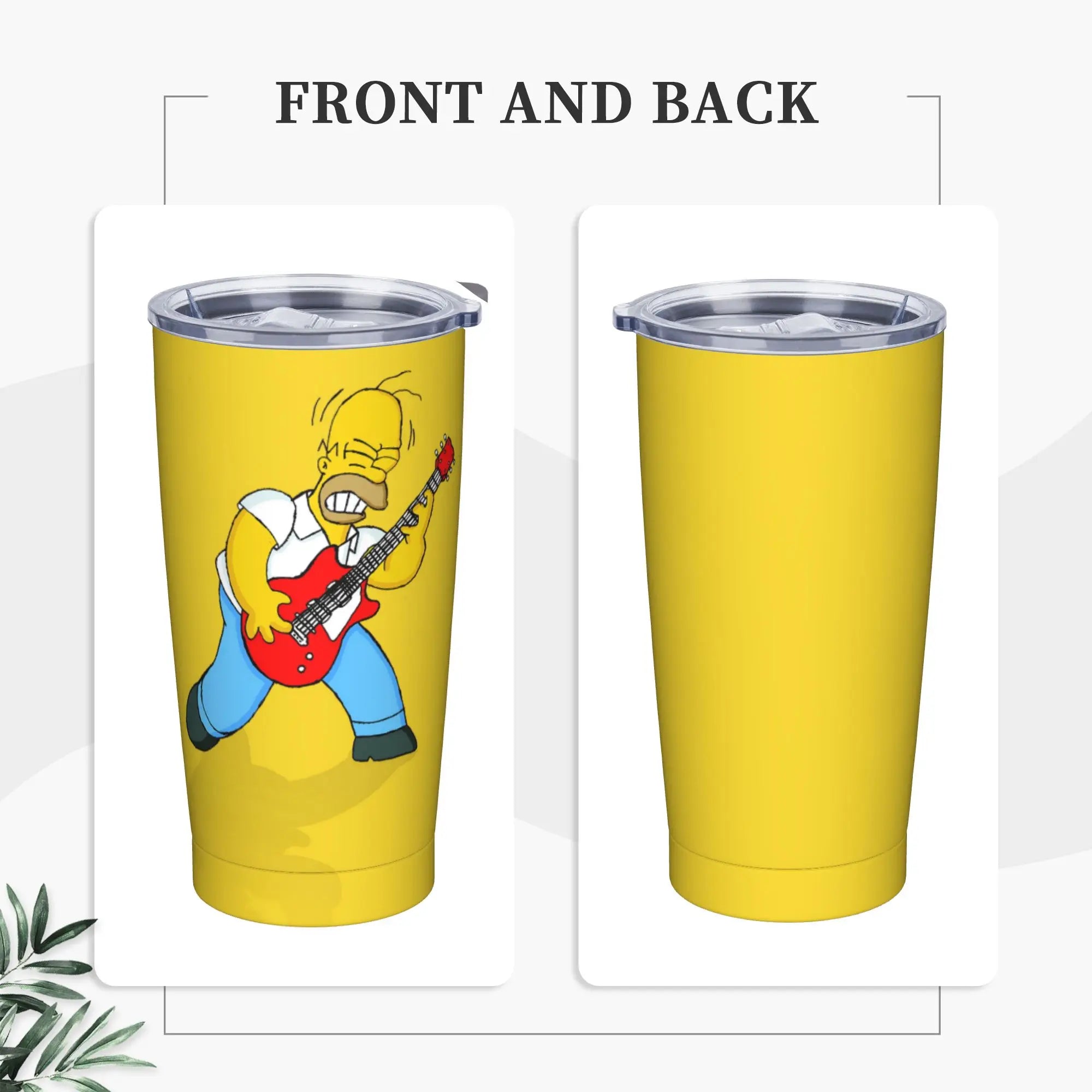 Simpsons Cartoon Tumbler Vacuum Insulated  Thermal Cup with Lid Straw Smoothie Tea Mugs Spill Proof