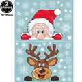 Christmas Window Cling Stickers Santa Claus Reindeer Snowflake Gift Box Window Decals for Xmas Home Shop Glass Door Window Decor