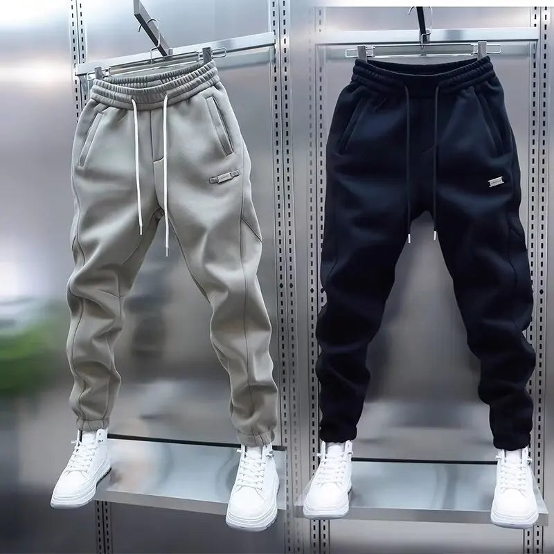 Men's Pants - Solid Color Casual Pants, Sweatpants, New Style Tapered Pants, Stretchy and Versatile Short Pants.