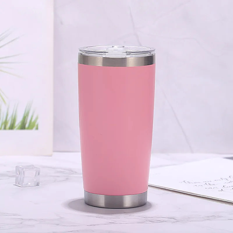 20oz Tumbler with Lid , Stainless Steel Vacuum Insulated Coffee Tumbler Cup, Double Wall Powder Coated Travel Mug