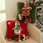 Christmas 3D Cushion Cover Snowman Santa Elk Pattern Pillowcase Sofa Cushion Covers for Home 2026 New Year Christmas Decorations