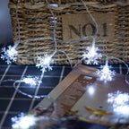 10m 80leds Stright Lights For Room Hanging Home Decoration Christmas Snowflake LED String Lights Indoor Festive Decoration