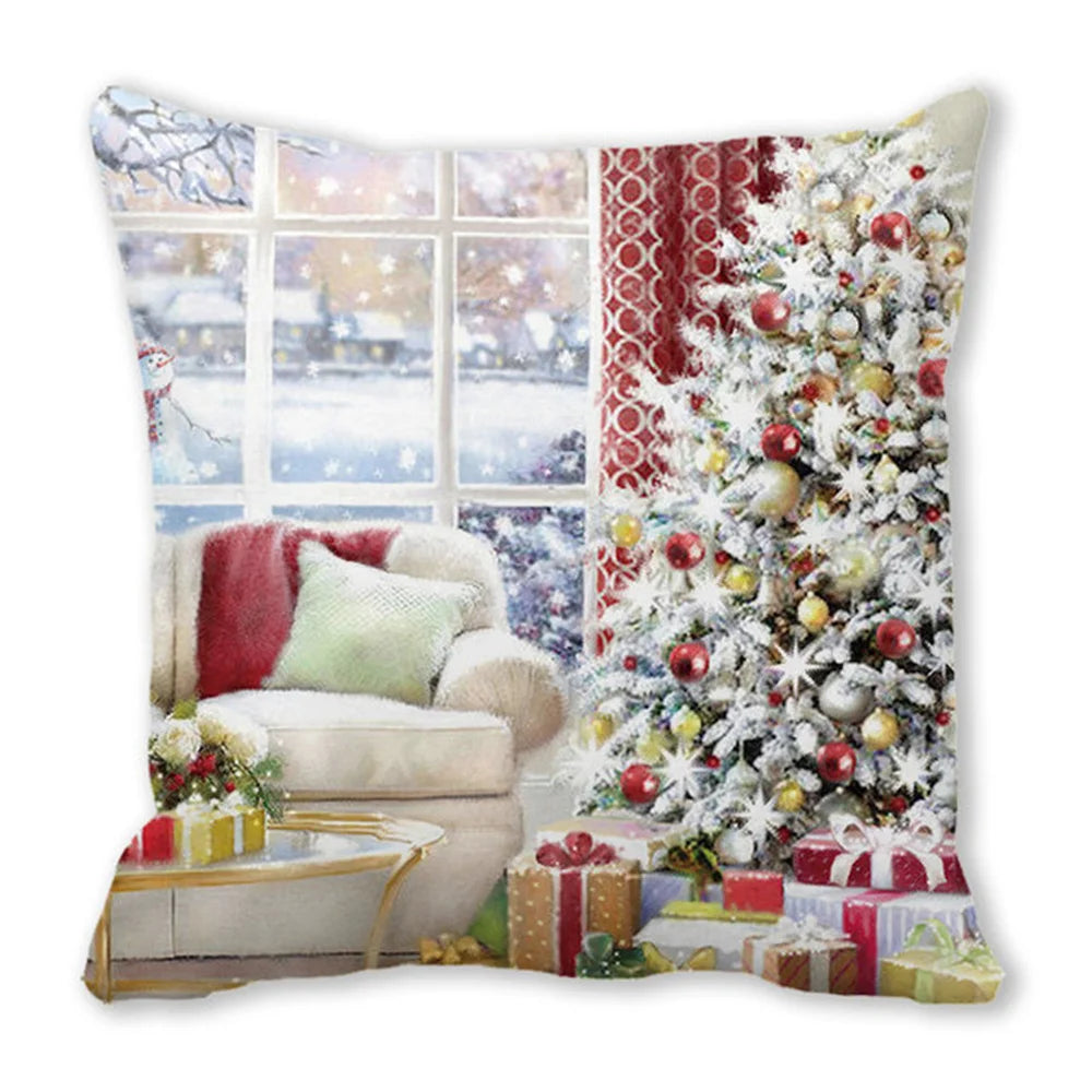 45CM Merry Christmas Cushion Cover Pillowcase 2023 Christmas Decorations for Home Ornament Happy New Year Christmas Decor 2022