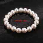Fashion Elegant Elastic White Pearl Bracelet For Women Men Wedding Banquet Stretch Bracelets 6-12mm Beads Handmade Jewelry Gift