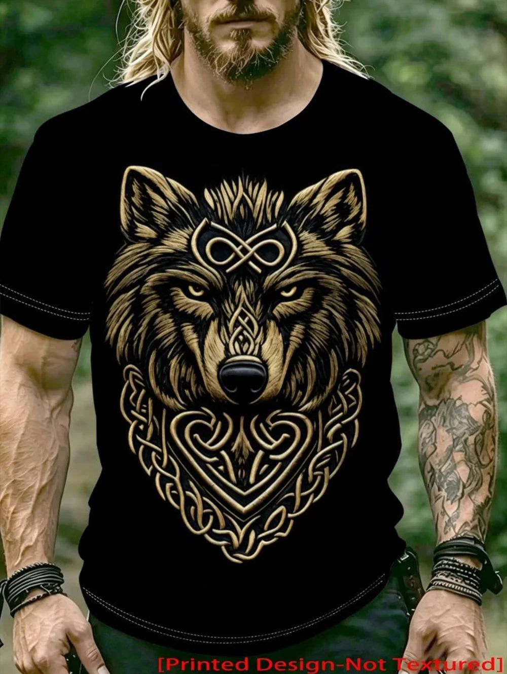 Men 3D Graphics Wolf Print T-Shirts Summer Oversized Causal Tees Fashion Tiger Pattern Fitness Short Sleeve O-Neck Tops Clothing