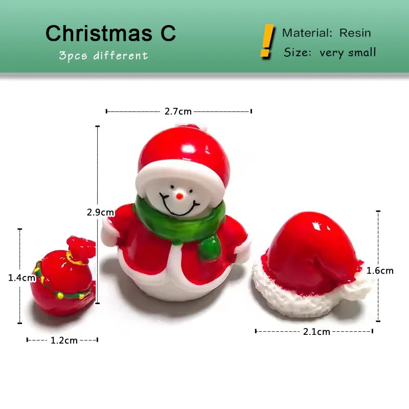New Christmas Deer Santa Claus Sled Tree Snowman Figurine Doll House Home Decor Miniature Garden Decoration Accessories Modern