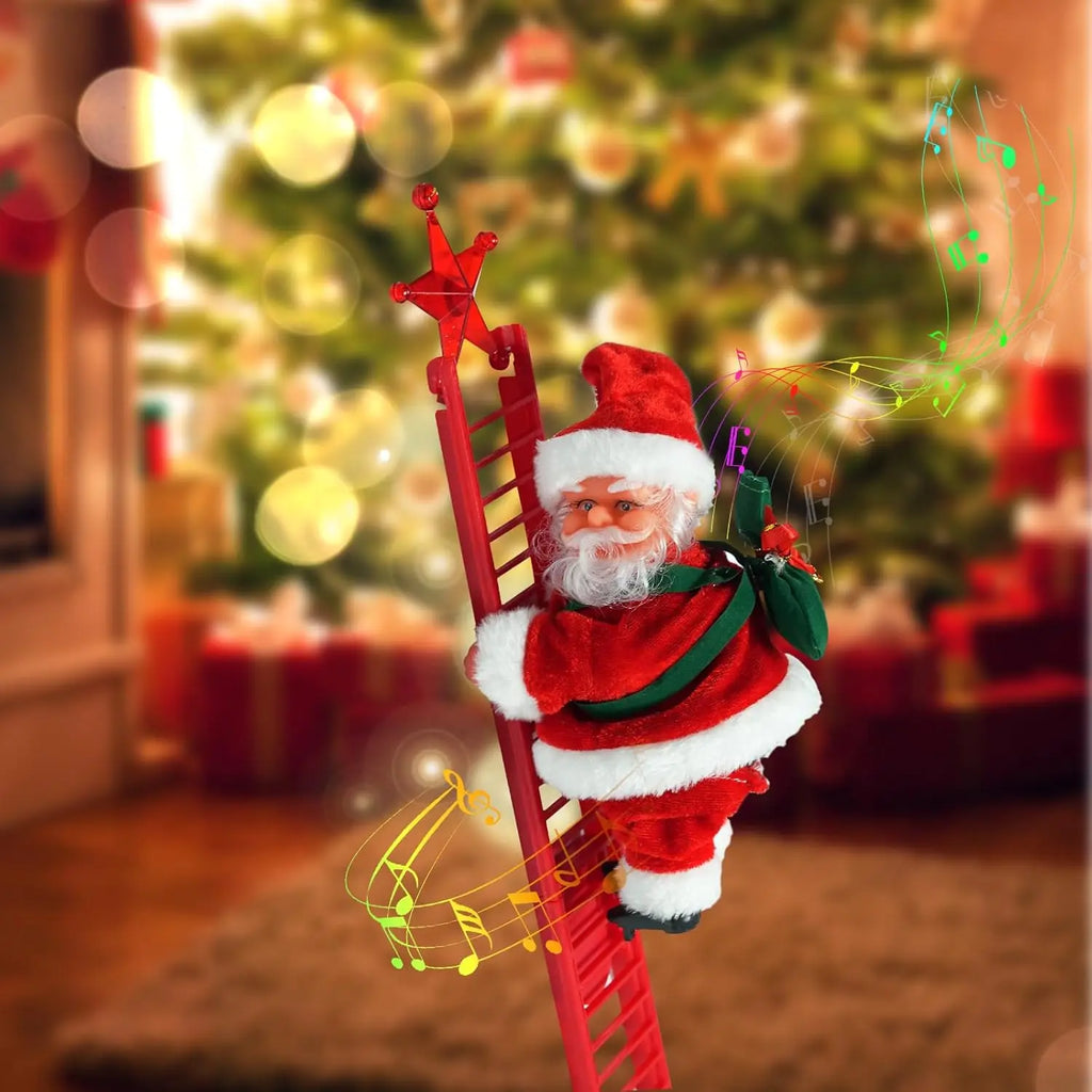 Christmas Electric Santa Claus Climbing Bead Toy Decoration for Children Gift Mall Display Holiday