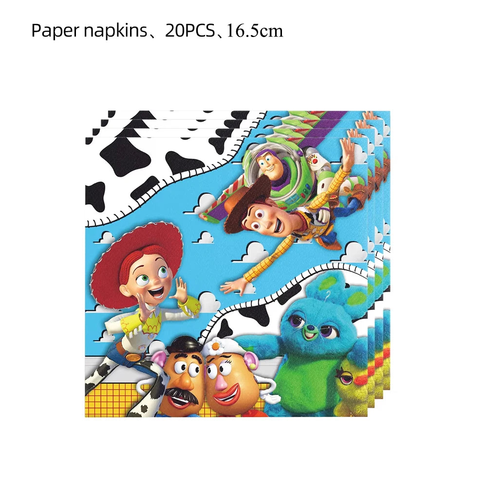 Toy Story Party Decoration Tableware Paper Plates Party Favors Gift Tablecloth BirthdayParty Supplies Toys Stamp Bracelet