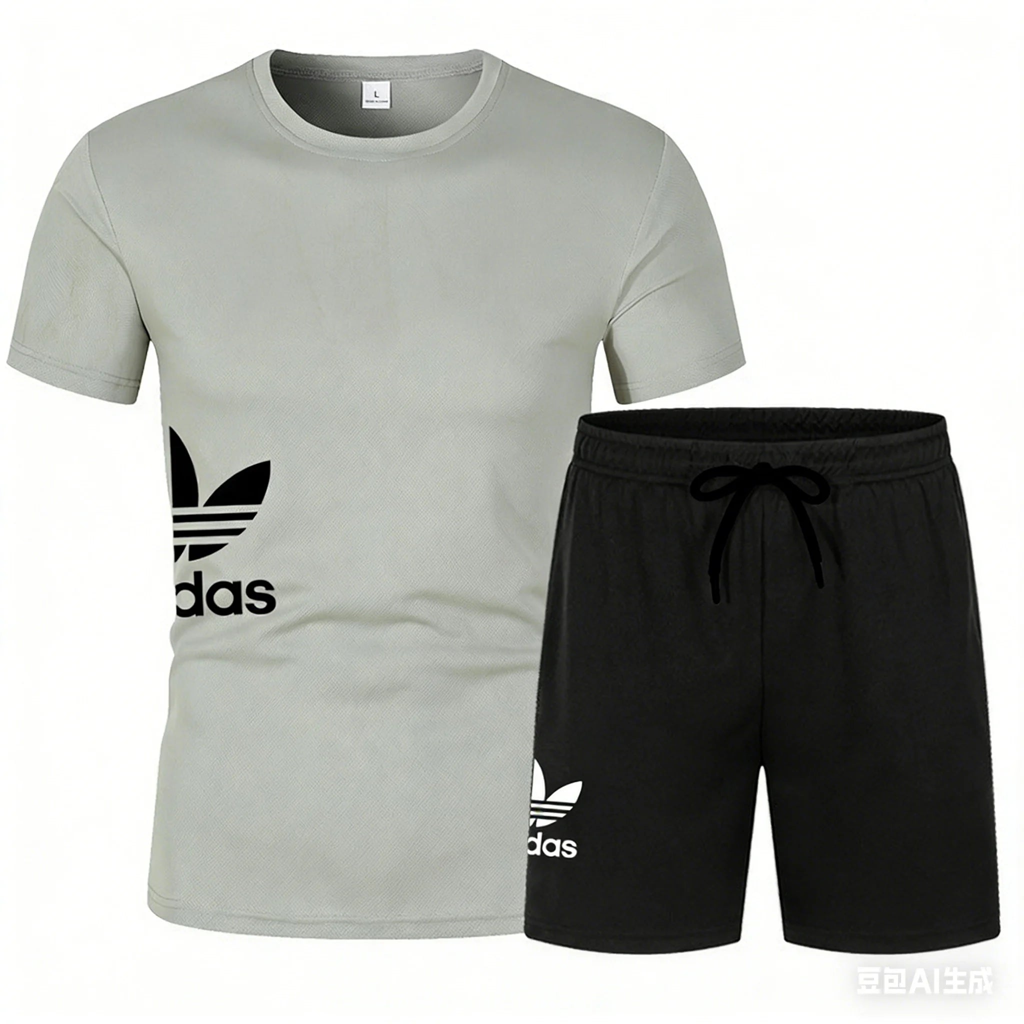 Comfortable and breathable men's summer fashion trend casual sports two-piece set (2026 model): short-sleeved T-shirt + shorts