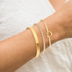3pcs Stainless Steel Gold Plated Bracelets for Women Adjustable Jewelry Gifts Luxury Zircon Chain Bangles Jewelry Accessories