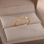 Tiny Initial Letter Rings For Women Stainless Steel A-Z Letters Adjustable Ring Female Christmas Aesthetic Jewelry bijoux femme