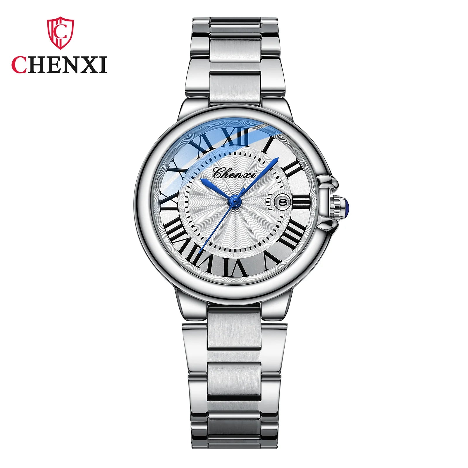 CHENXI 039 Couple Exquisite Watch Quartz Top Brand Luxury Fashion Stainless Steel Silver White Male and Female Couple Watch Gift