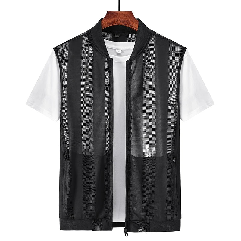 Summer Ultra-thin Men's Vest Women Sleeveless Shoulder Vest Sports Thin Undershirt Light and Breathable Outdoor Angling Tourism