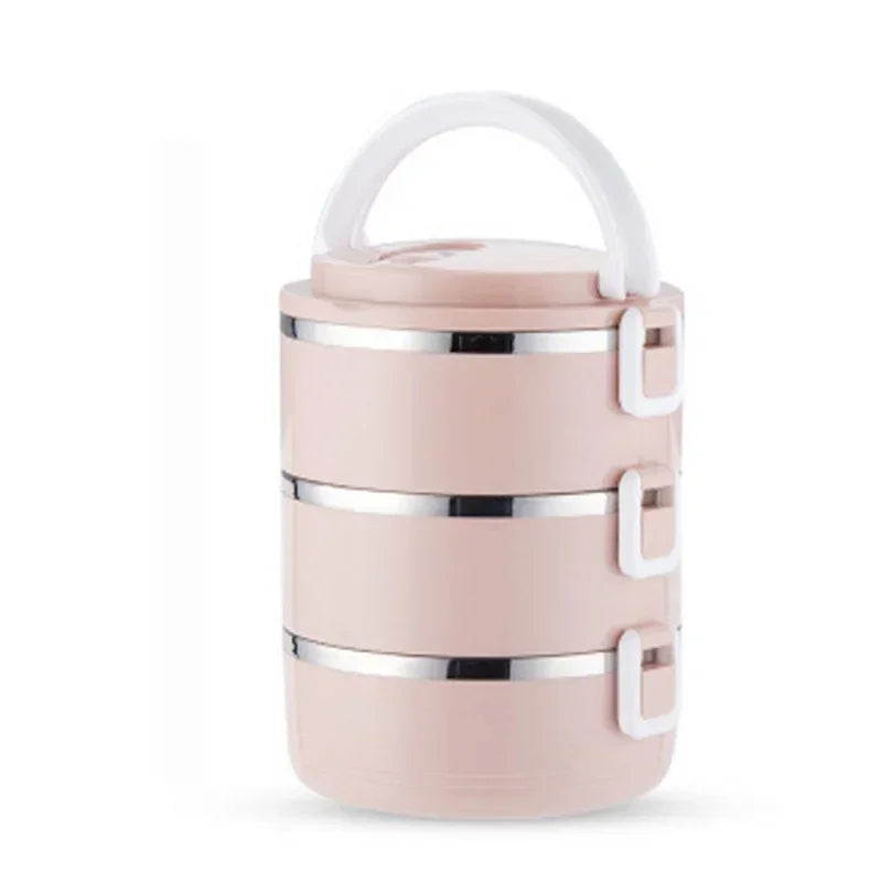 3 Layers Portable Stainless Steel Thermal Lunch Box Multi-Purpose Microwave Bento Box With Lids Leakproof Food Container Box