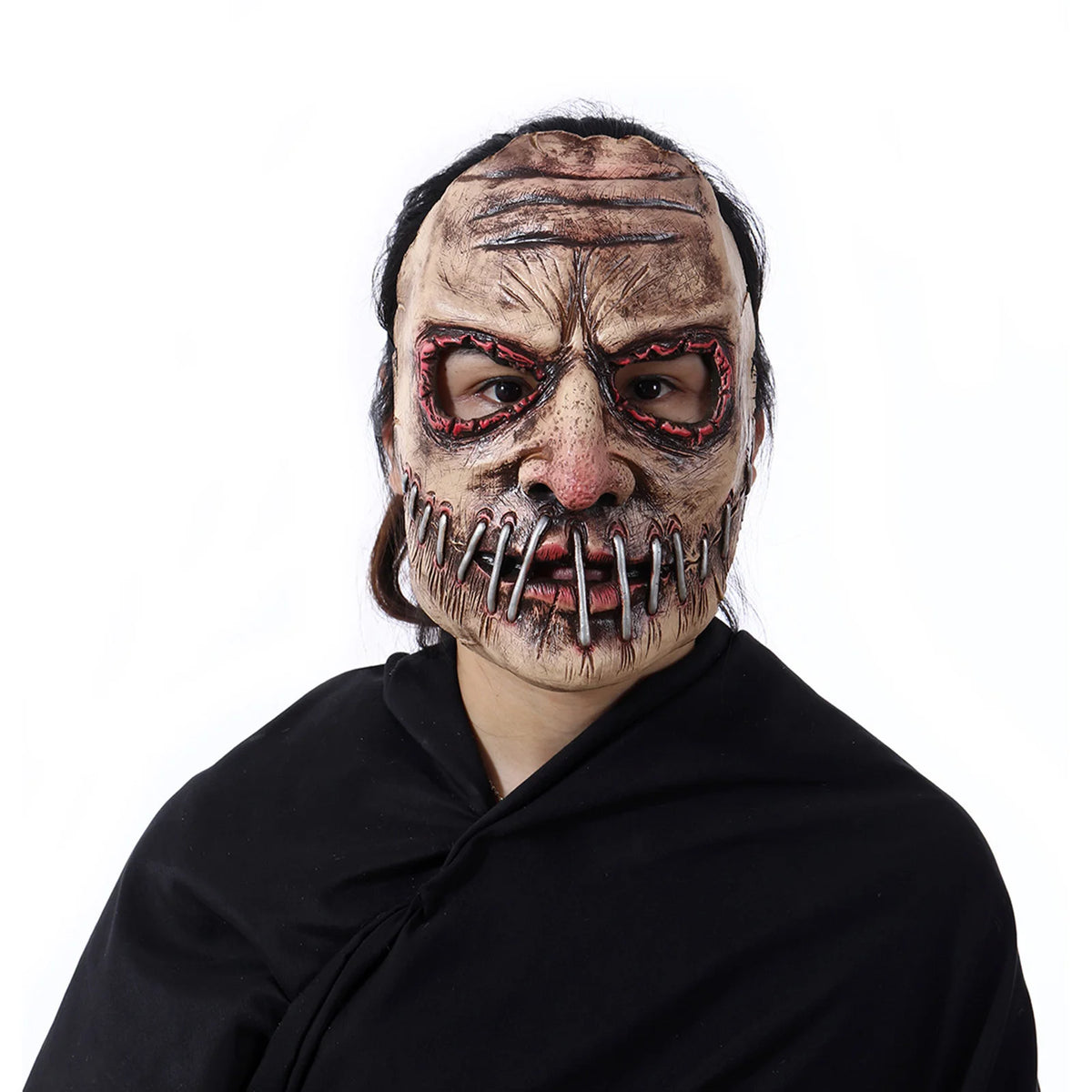 Soft Latex Mask for Halloween Party Adults Horror Big Mouth Nail Design Full Head Costume Realistic Scary Prop Durable