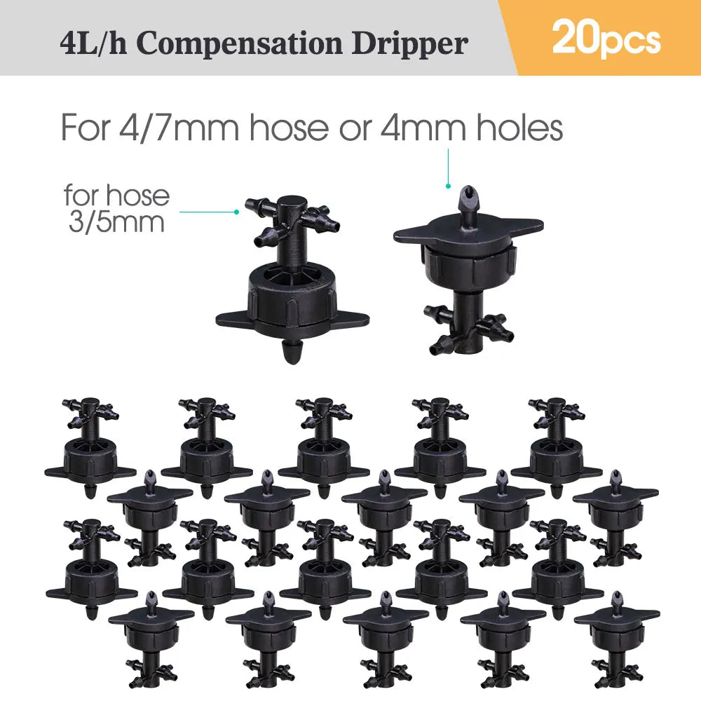 2L 4L 8L Dripper Irrigation 3/5mm Hose 2/4-Way Connector Water Splitter Emitter Drip Arrow Micro Drip System Garden Accesorries