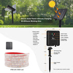 24V LED Light Strip Solar Waterproof 8 Modes 2835 120LEDs/m White Red Green Blue Flexi Lamp IP68 Party Garden Outdoor Decoration