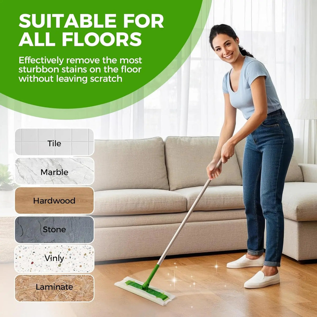 Disposable Dry Sweeping Cloth Pads Compatible with Swiffer Sweeper Household Floor Car Dust Removal Paper Electrostatic Mop Pads