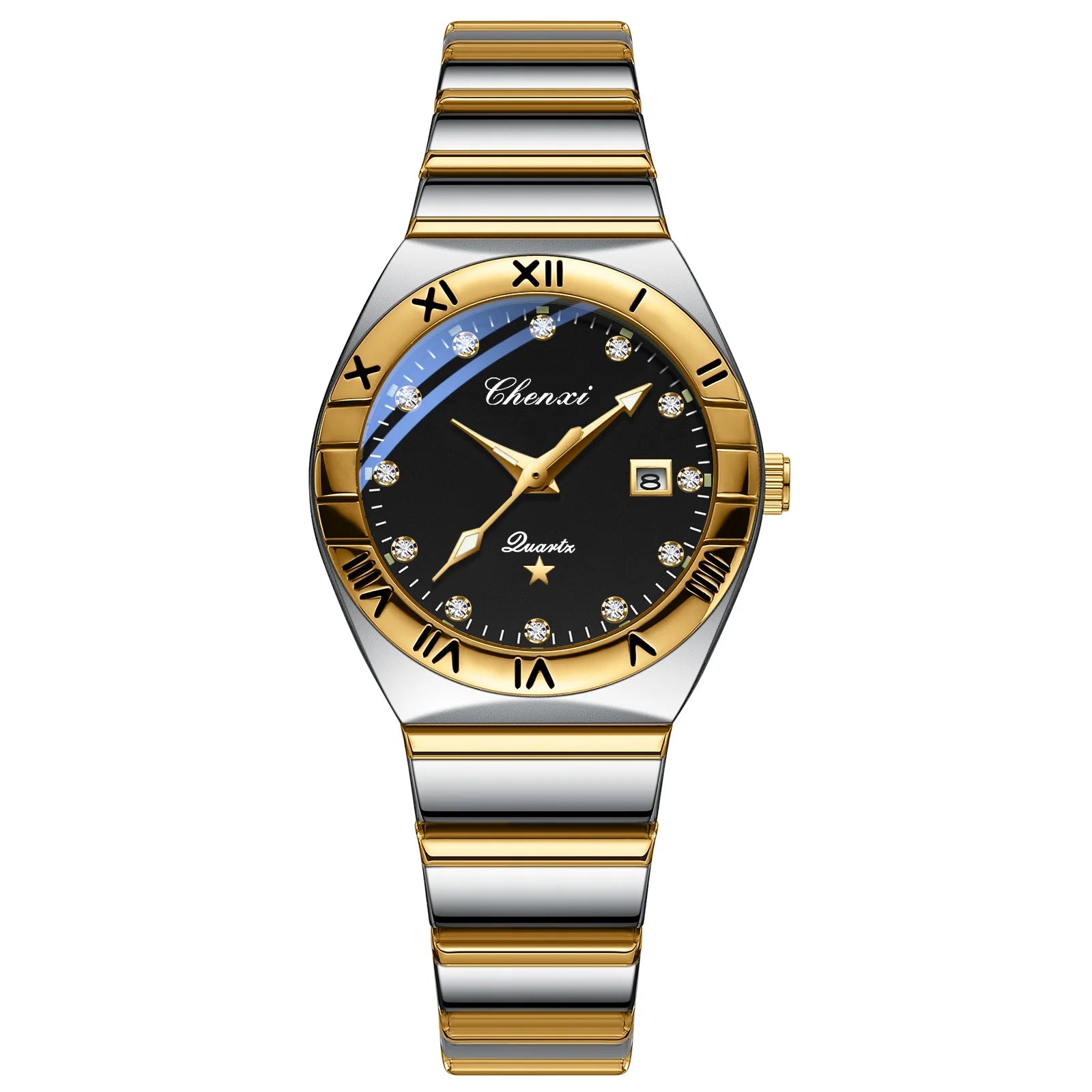 CHENXI Men's Watch Fashion Luxury Waterproof Couple Lovers Quartz Wristwatches Luminous Steel Strap Clock Relogio Masculino